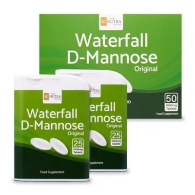 Image of D Mannose Tablets 1000mg Waterfall sourced Naturally from Birch High Purity Suitable for Vegetarians &amp; Vegans. SC Nutra (Sweet Cures)