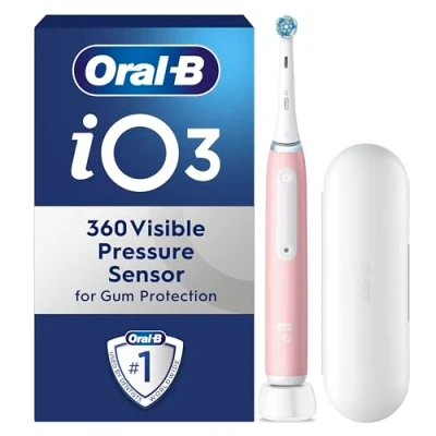 Image of Oral B iO3 Electric Toothbrush Blush Pink (+ Travel Case)