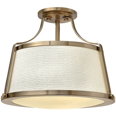 Image of Charlotte 3 Light Semi Flush Ceiling Brushed Caramel, E27