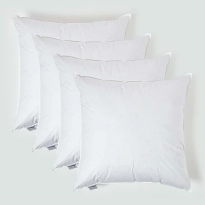 Image of HOMESCAPES 4 Pack Luxury Duck Feather Cushion Inserts 80cm x (32 32) Perfect Bounce Back and Down Proof Cover Generously Filled Inner Pads Filler, Hypoallergenic RDS Certified Machine Washable