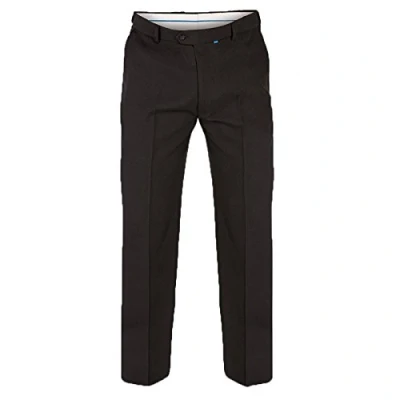 Image of Duke D555 Mens Max Adjustable Waist Trousers, Black, 48W x 30L Short