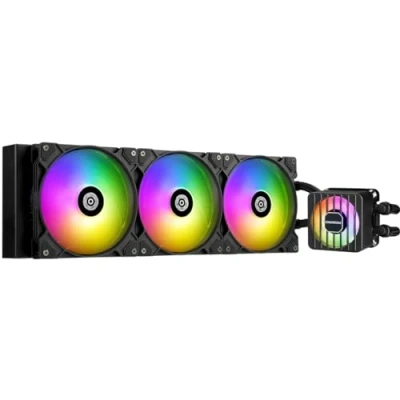Image of ENERMAX LIQMAXFLO 420mm A RGB AIO CPU Liquid Cooler High Performance Pump up to 3000RPM, 38mm Thick Radiator, 60mm VRM Fan, Pressure Optimized Silent 140mm FDB PWM Intel LGA1700/AMD AM5 Ready