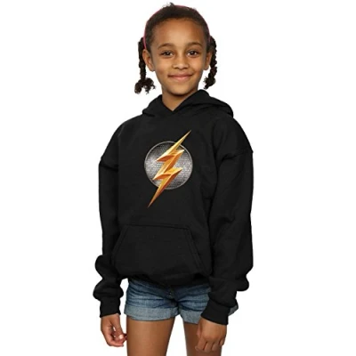 Image of DC Comics Girls Justice League Movie Flash Emblem Hoodie 9 11 Years Black
