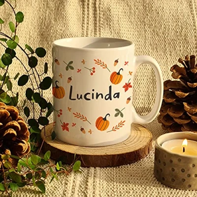Image of Custom Personalised Pumpkin Mug Autumn, Halloween, Office