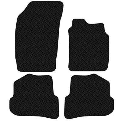 Image of Carsio Car Mats For Audi A1 2010 Onwards 3mm 4pc Set Tailored Fit Rubber Floor Mat Complete Accessory Black Custom Fitted Anti Slip Backing, Heavy Duty &amp; Waterproof