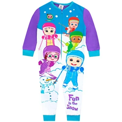 Image of CoComelon Boys Fleece Onesie JJ Purple 3 4 Years