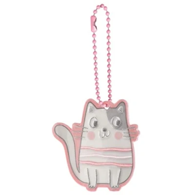 Image of moses. Unisex Youth Glimmis Reflector Cat Double Sided Reflective Safety Pendant in Animal Design, Colourful, Normal