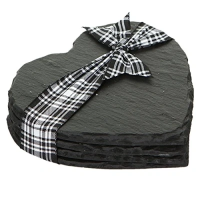 Image of The Just Slate Company Set of 4 Heart Coasters