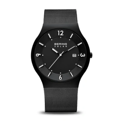 Image of BERING Men Analog Solar Collection Watch with stainless steel Strap and Sapphire Crystal 14440 222, Black