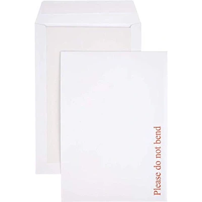 Image of indigo® C4 (324 x 229 mm) Board Back Pocket Peel &amp; Seal Envelopes Printed (White, Pack of 50)