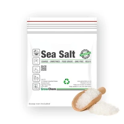 Image of Grow Chem Natural Sea Salt (5KG Bag) Grinder Refill Pure Coarse Crystals, Food Grade for Cooking, Curing, Baking &amp; Exfoliating Antifungal Anti Bacterial Additive Free