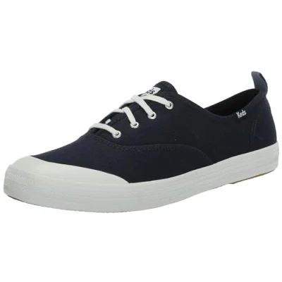 Image of Keds Women&#039;s Champion Toe Cap Lace Up Sneaker, Navy Canvas, 8 UK