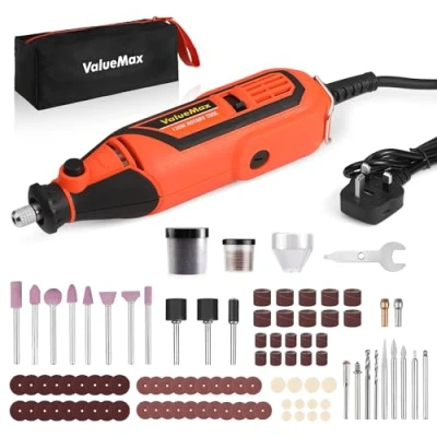 Image of ValueMax Rotary Tool Kit, 130W Powerful Multi with Variable Speed, Mini Grinder Set 119pcs Accessories for Craft Projects and DIY, Engraving, Cutting, Sanding, Polishing