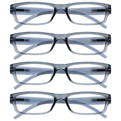 Image of The Reading Glasses Company Grey Lightweight Comfortable Readers Value 4 Pack Designer Style Mens Womens UVR4PK032GR +2.50