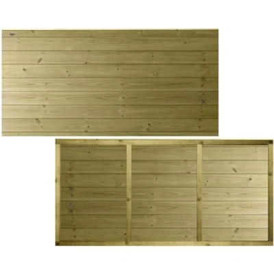Image of Premier Garden Supplies ULTIMATE Tongue &amp; Groove Fence Panel Width: 6ft (183cm) x Height: 3ft (90cm) Horizontal Smooth Planed T&amp;G Fully Framed Strong Boundary Fencing Panels with Capping