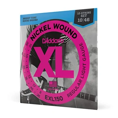Image of D&#039;Addario Guitar Strings XL Nickel Electric EXL150 Perfect Intonation, Consistent Feel, Reliable Durability For 6 String Guitars 10 46 Regular Light 12