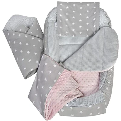 Image of Medi Partners 5pcs Set with Baby Nest 100x60x15cm Removable Insert Flat Cushion Blanket Babyhorn for Babies Newborns 100% Cotton