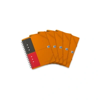 Image of Oxford International Meeting Book Twin Wirebound Double Margin Ruled 160 Pages A5+ Ref N001712 [Pack of 5]