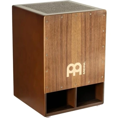 Image of Meinl Percussion Jumbo Bass Subwoofer Cajon Instrument Big Drum Box with 2 Forward Projecting Sound Ports Playing Surface Walnut (SUBCAJ5WN)