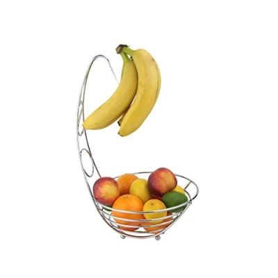 Image of Apollo Chrome Banana Tree and Fruit Bowl