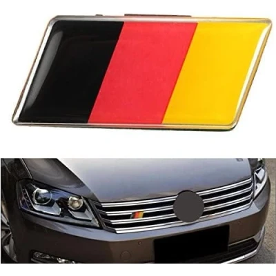 Image of MOMOALA Aluminium German Germany Flag Badge Grille Emblem Car Sticker Decal Universal Decoration