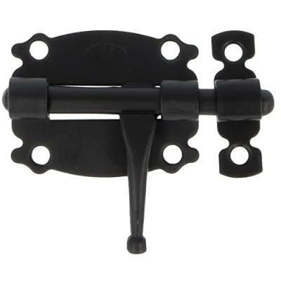 Image of Amig Overlap Pin for Doors Mod.484 30 x mm Security Latch Horizontal Closing Steel Black Finish Includes Coach Screws