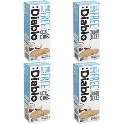 Image of Diablo Coconut Cookies with Sweeteners Sugar Free Sweetened Maltitol 150g (Pack Of 4)