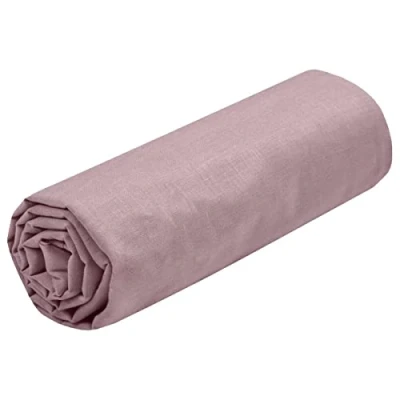 Image of Lovely Casa Fitted Sheet Size 160 x 200 cm Large 30 100% Oeko Tex Certified Cotton Old Pink Eden Model Bed Linen for Home Soft and Comfortable Cosy Nest