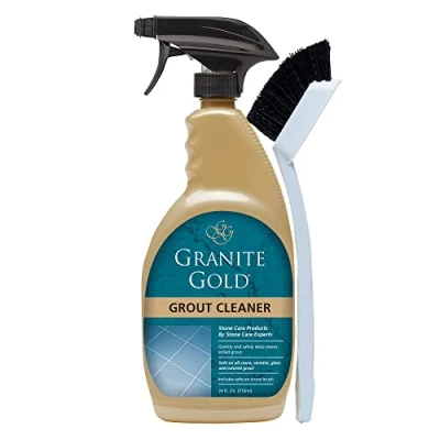 Image of Granite Gold Grout Cleaner Spray with Brush for Stone, Ceramic, Glass &amp; Colored Grout, 710 mL (Pack of 1)