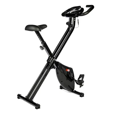 Image of XS Sports B210 Folding Magnetic Exercise Bike Indoor Fitness Equipment Stationary Upright Gym Cycle and Foldable Trainer for Home Workout Cardio