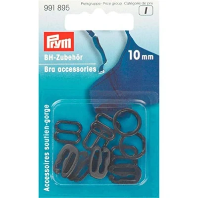Image of Prym Bra Accessories, Black, 10mm, KST, Schwarz, 10 Stück