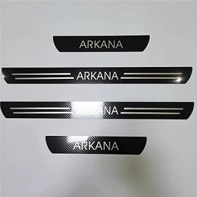 Image of EAGLEG Car Door Sill Protector for Ren ault ARKANA XM3 2019 2020 2021 4PCS Scuff Plate Stainless Steel Stickers Accessories,Black