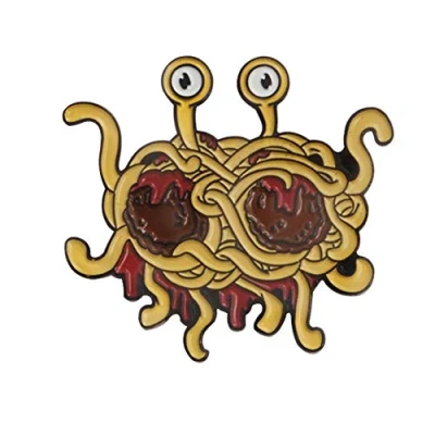Image of Flying Spaghetti Brooches Denim Lapel Button Brooch Pin Badge Jewelry
