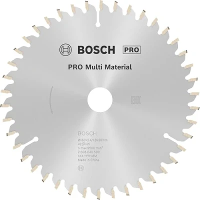 Image of Bosch 1x PRO Multi Material Circular Saw Blade for Corded Hand Held Saws (for Aluminium, Plastics, Ø mm, Professional Accessory Saw)