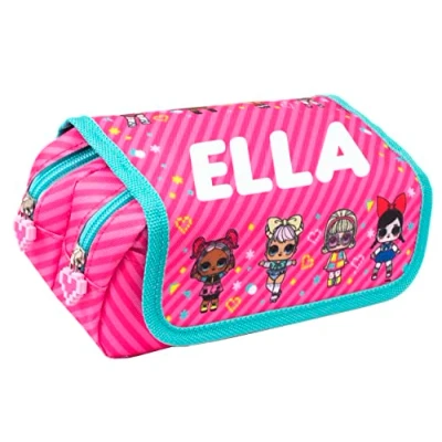 Image of LOL Large Pencil Case Personalised Girls for 2 Spacious Compartments Stationery Supplies Kids/Teens