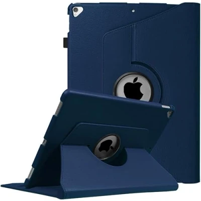 Image of DV Rotating Case for iPad Pro 12.9 (2nd Gen) 2017 / (1st 2015 360 Degree Stand with Smart Protective Cover Auto Sleep/Wake (Navy Blue)