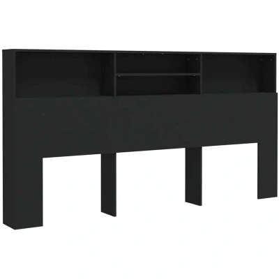Image of vidaXL Headboard Cabinet Black 200x19x103.5 cm