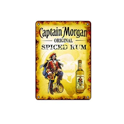Image of CAPTAIN MORGAN ORIGINAL SPICED RUM tin Metal Sign Vintage Wall Plaque Poster Café Bar Beer series Size:20x30cm（11x7in）
