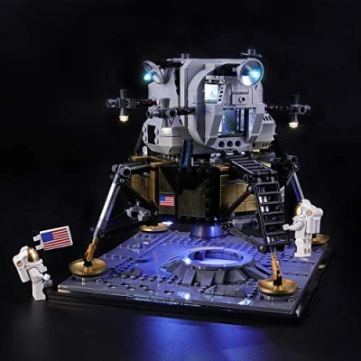Image of BRIKSMAX Led Lighting Kit for Creator NASA Apollo 11 Lunar Lander Compatible with Lego 10266 Building Blocks Model Not Include the Set