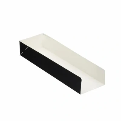 Image of Cake &amp; Party BLACK HOT DOG Holder Disposable Takeaway BBQ Compostable Recyclable Cardboard Sausage Roll Sub Sandwich Holders Fast Food Packaging Box Serving Tray Container (50)