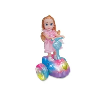 Image of PEBBLE HUG Baby Dancing Scooter Doll Toys, Light And Sound, Battery Operated, Encouraging Interactive Play, Enhancing Motor Skills, Sturdy Durable, Moves Spins