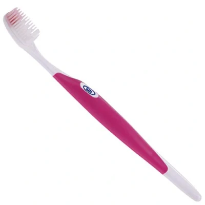 Image of Sili Sensi Brush Silicone Toothbrush for Valplast Partials &amp; Flexible Dentures (Pink)