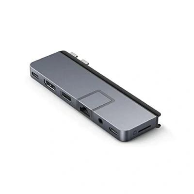 Image of Targus Hyper 7 in 2 USB C Hub, Compatible with MacBook, iPad, Chromebook and PC, Multi port HDMI, C, A, USB4, MicroSD Grey