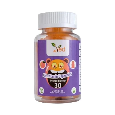 Image of Ved Kids Vitamin D Gummies for Supplement, Energy &amp; Immune System Vegan 15 Days Supply, 30 Chewable Vitamins Gummies.(15 Supply)