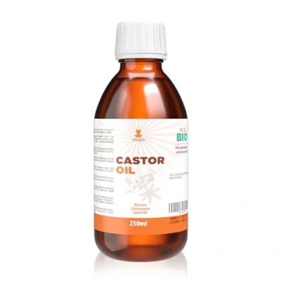 Image of Snadi Pure Organic Castor Oil 250 ml Cold Pressed Antioxidant, Anti Aging Moisturizing for Dry Skin, Body, and Hair Stimulates Eyelash Beard Growth