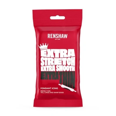 Image of Renshaw Extra Stretch, Smooth, Thin Fondant Icing Black, 250 g (Pack of 1)