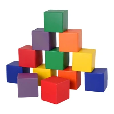Image of HOMCOM 12 Piece Soft Play Foam Blocks Toy Building Stacking Compliant Learning Toys for Toddler Baby Kids Preschool
