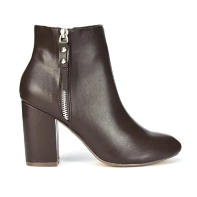 Image of ESSEX GLAM Womens Ankle Boots Block Heel Ladies Casual Smart Party Chelsea Booties Shoes Size 3 8