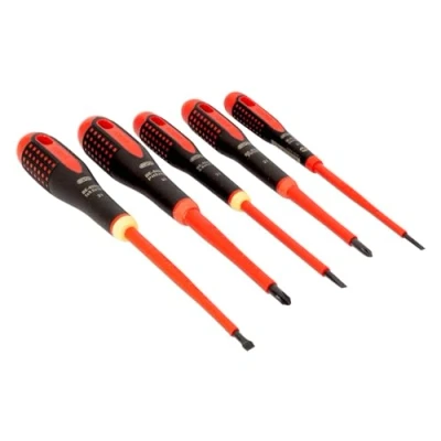 Image of Bahco BE 9881S BAH9881S Insulated Ergo Screwdriver Set, 5 Piece SL/PH, Multi