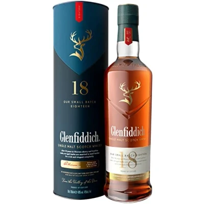 Image of Glenfiddich 18 Year Old Single Malt Scotch Whisky with Gift Box 70cl